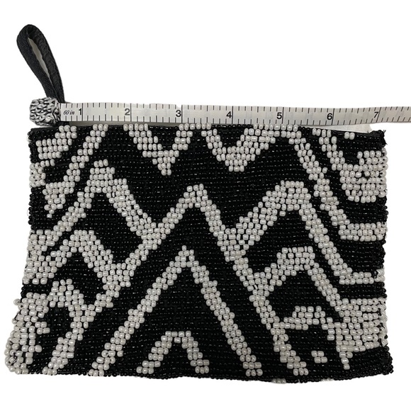 Beaded black and white vintage Chico's clutch - Picture 3 of 9